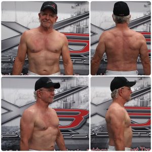 Robert accomplishing his objective: "Look good naked."