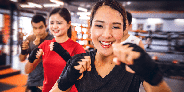 kickboxing training - group workout classes for women