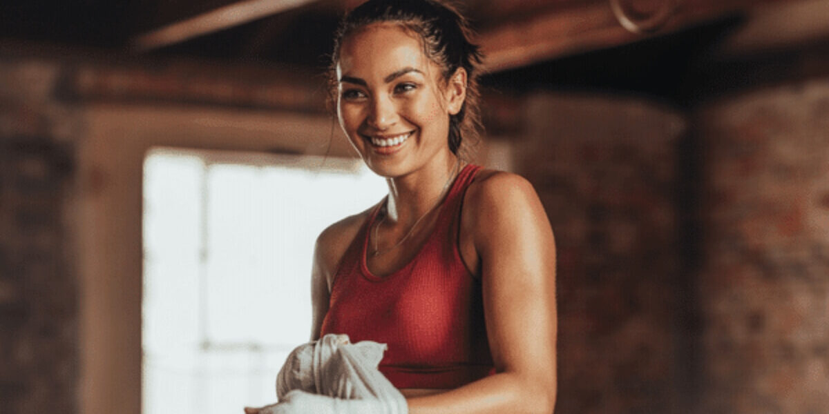 Photo of ladies boxing fitness.